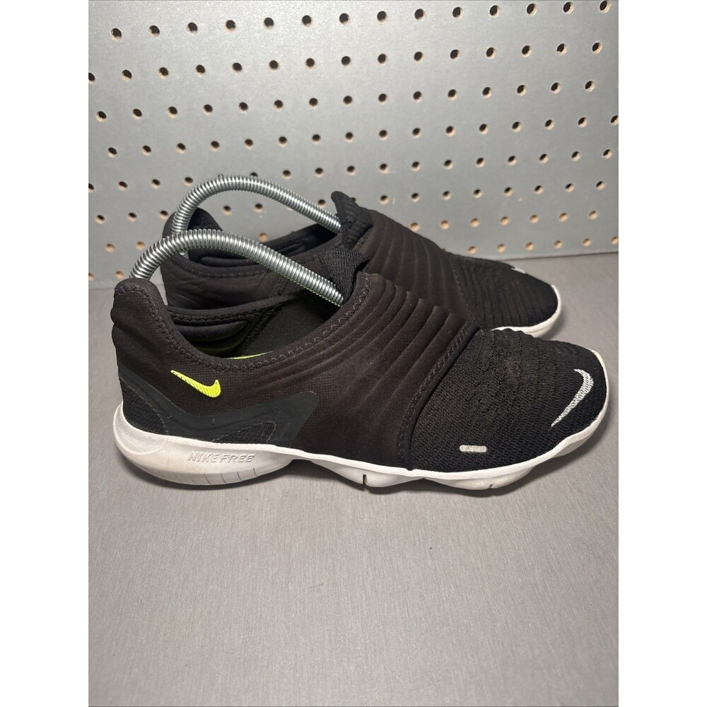 Nike Free RN Flyknit 3.0 Black Volt Womens 10 Slip On Running Shoes AQ5708-001